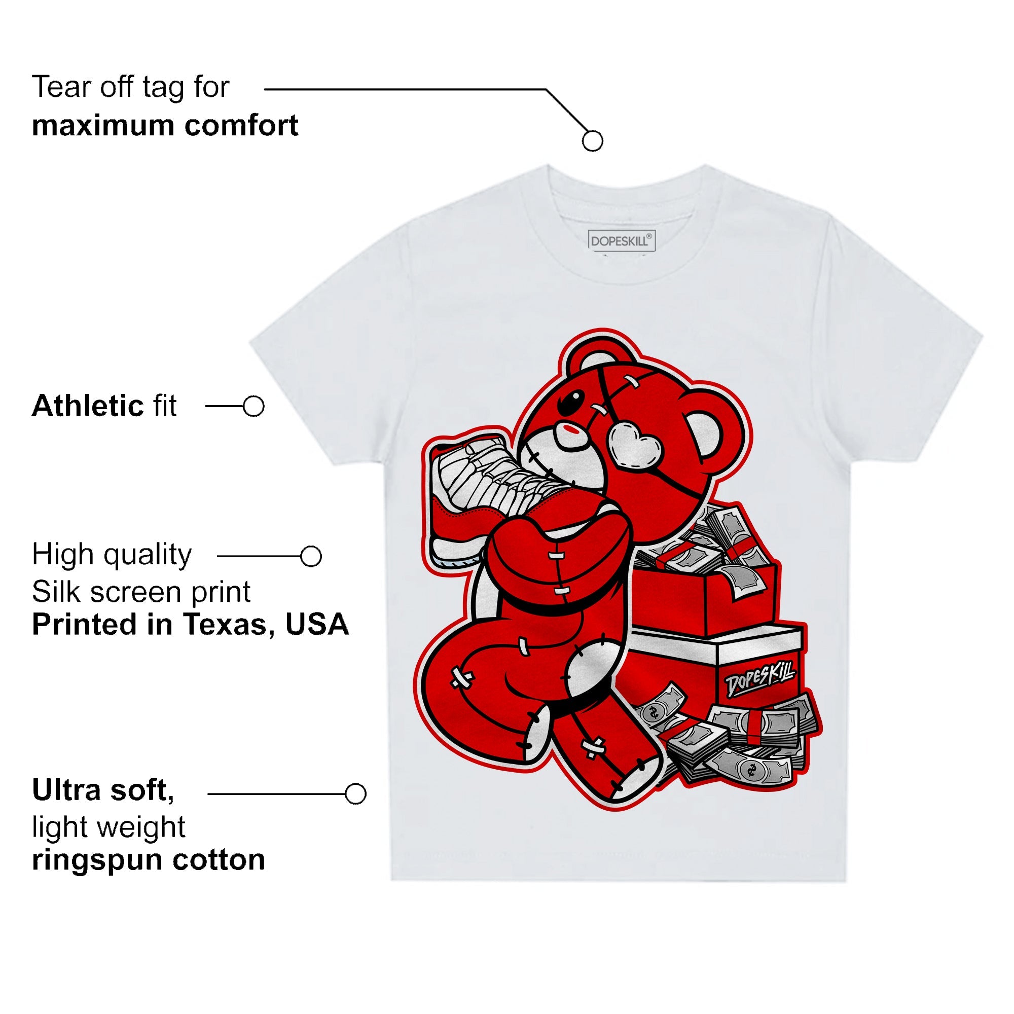 Cherry 11s superstreetwear Toddler Kids T-shirt Bear Steals Sneaker Graphic