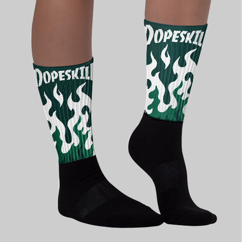 Oxidized Green 4s superstreetwear Sublimated Socks FIRE Graphic