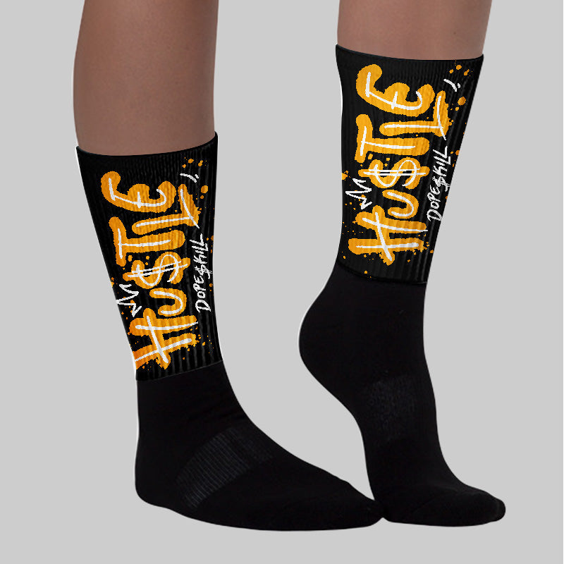Black Taxi 12s superstreetwear Sublimated Socks Hustle Graphic
