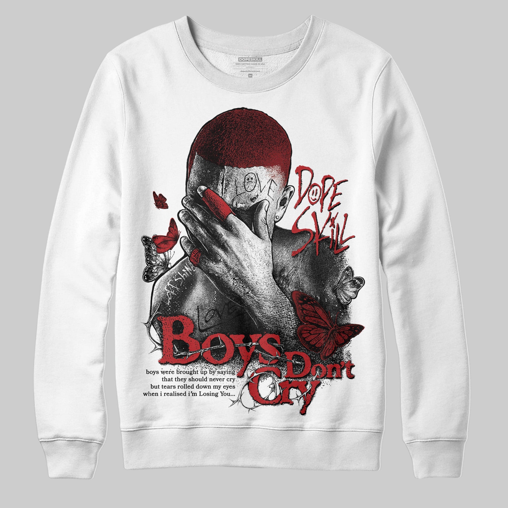 Flu Game 12s superstreetwear Sweatshirt Boys Don't Cry Graphic