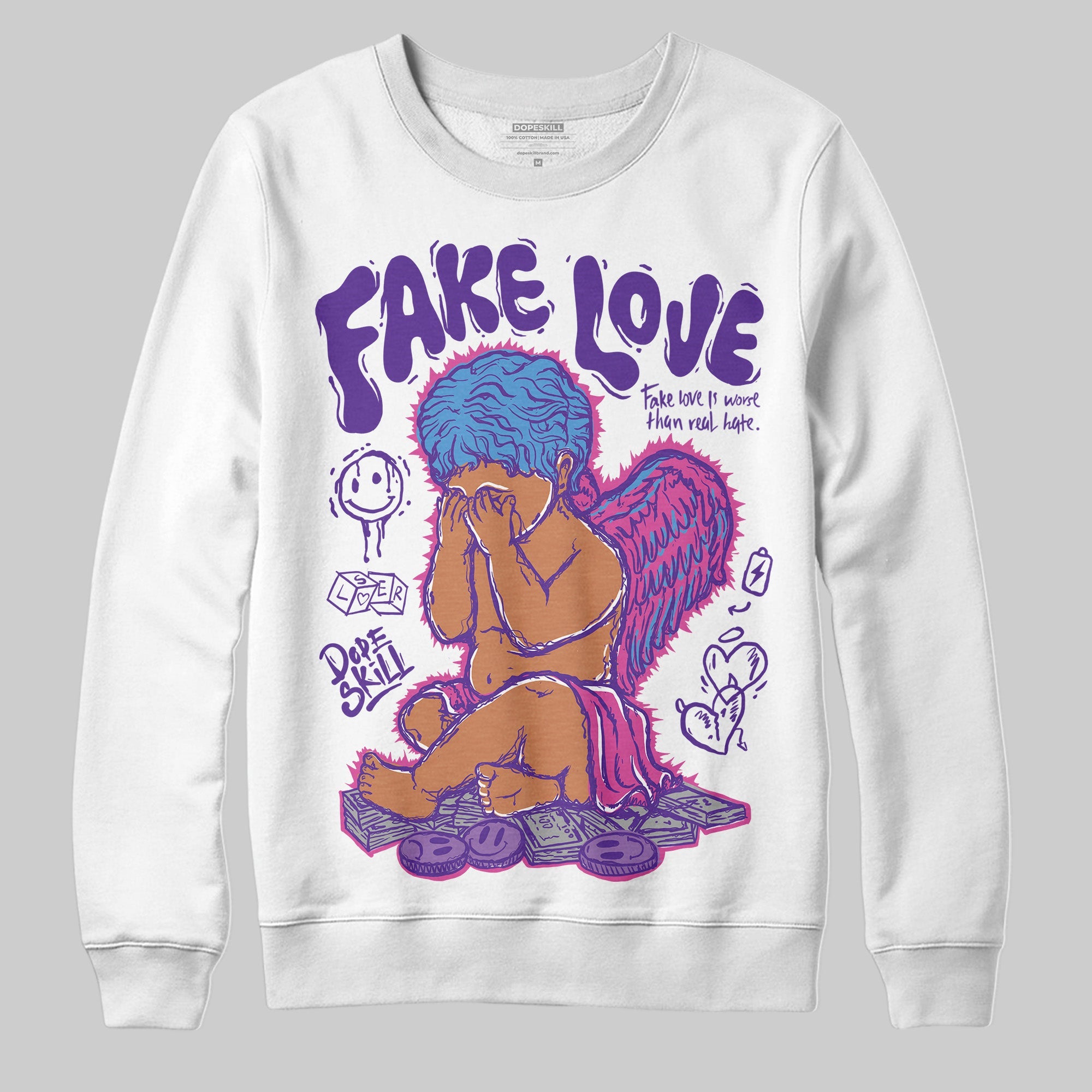 PURPLE Collection superstreetwear Sweatshirt False Love Graphic