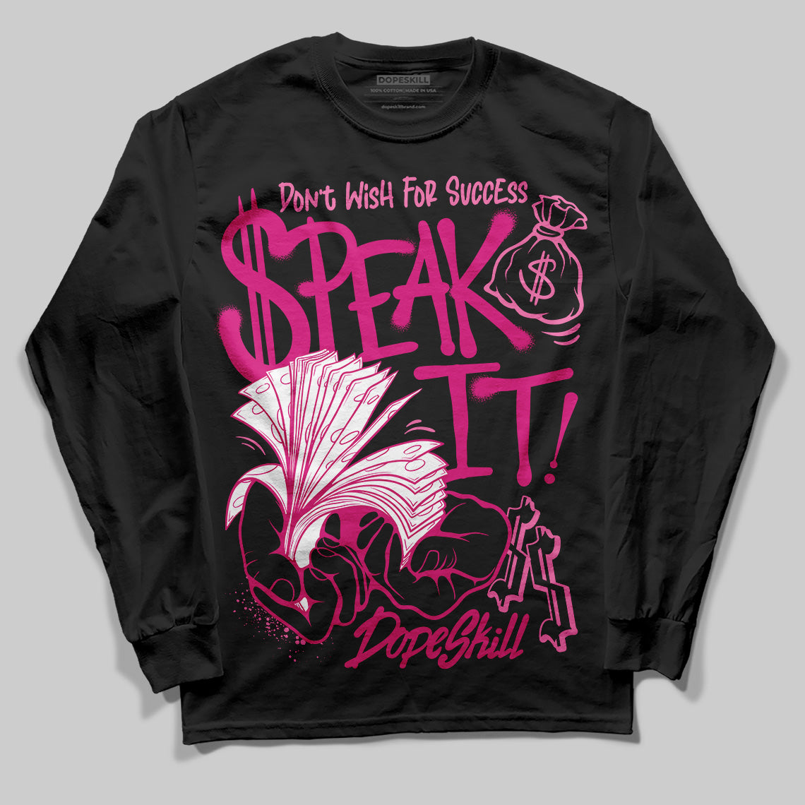 Rick RO Pink Leather Sneakers superstreetwear Long Sleeve T-Shirt Speak It Graphic
