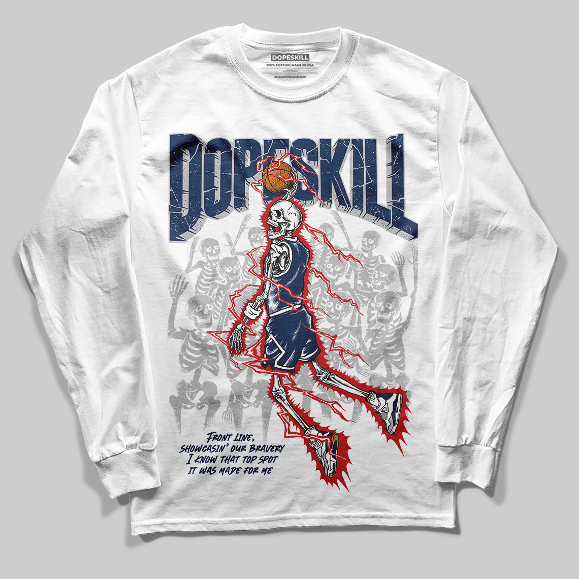 Summit White Navy 4s superstreetwear Long Sleeve T-Shirt Thunder Dunk Graphic