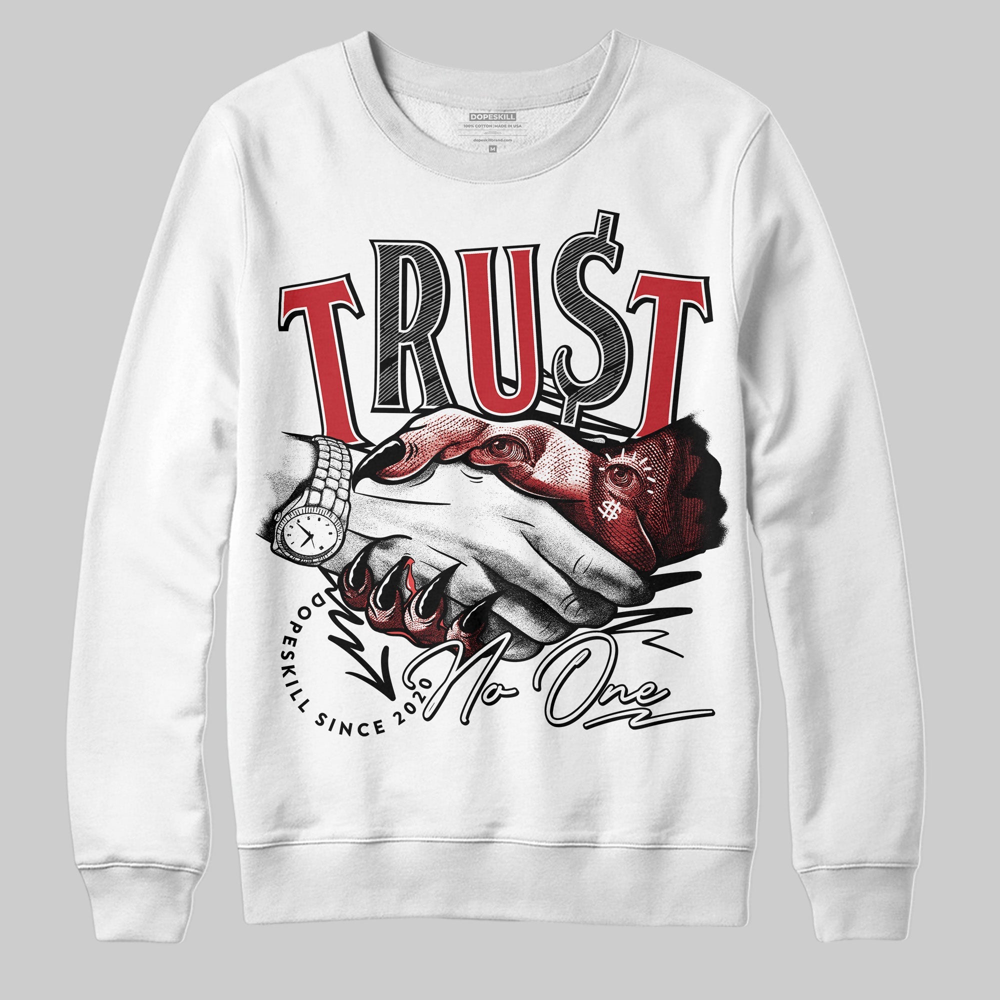 Bred 11s superstreetwear Sweatshirt Trust No One Graphic
