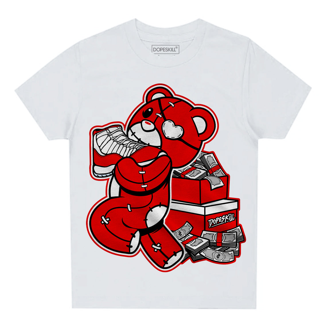 Cherry 11s superstreetwear Toddler Kids T-shirt Bear Steals Sneaker Graphic