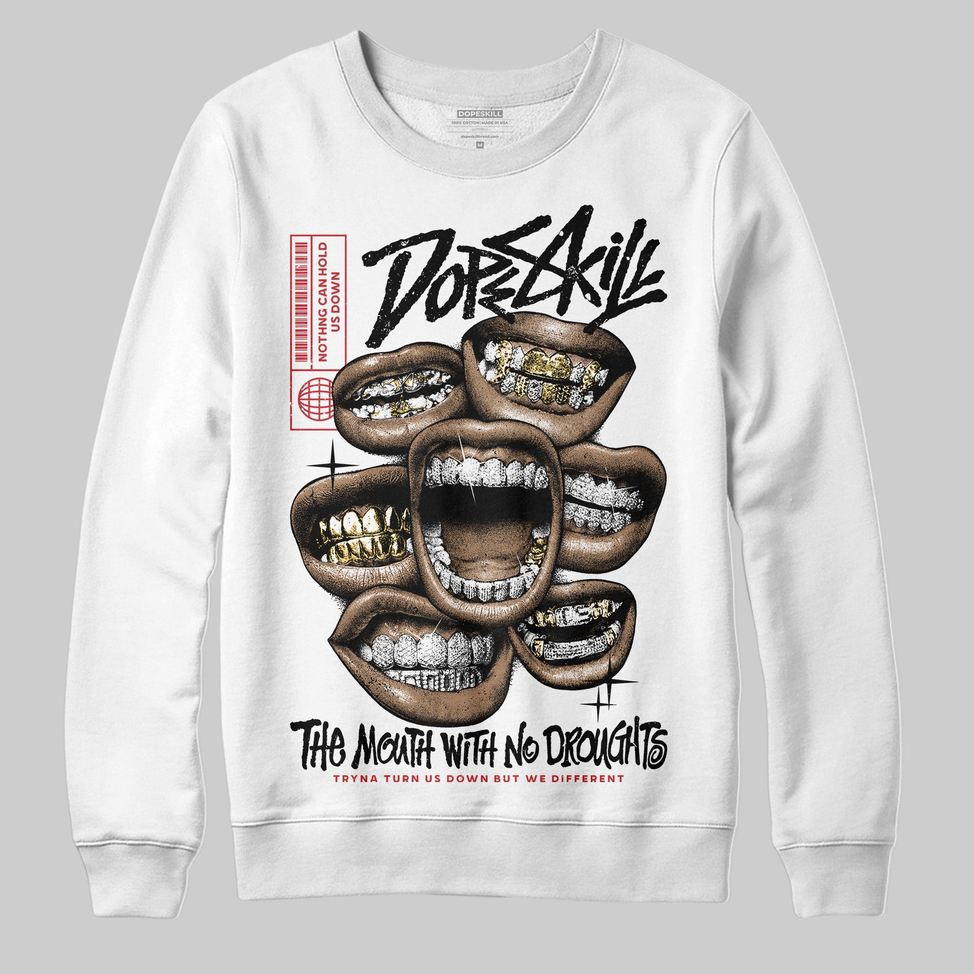 Black Cement 3s superstreetwear Sweatshirt The Mouth With No Droughts Graphic