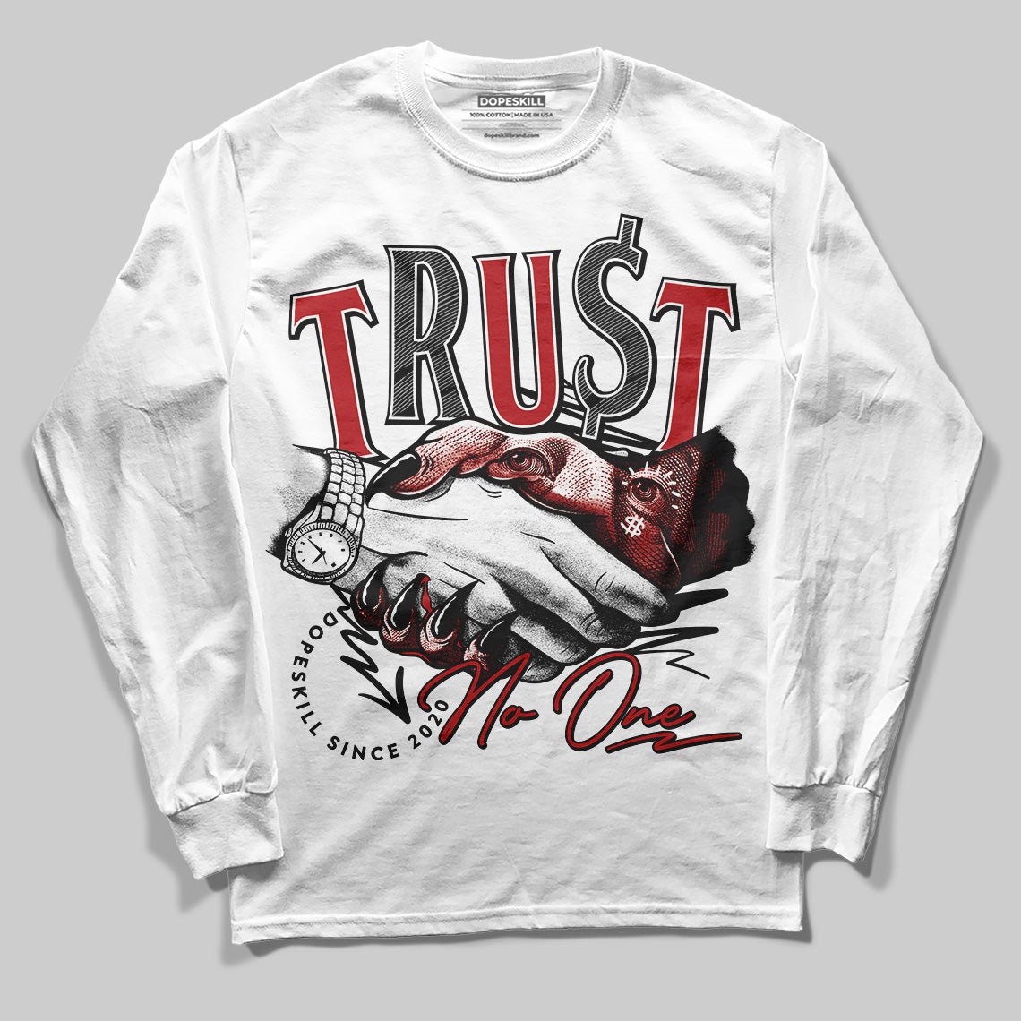 Flu Game 12s superstreetwear Long Sleeve T-Shirt Trust No One Graphic