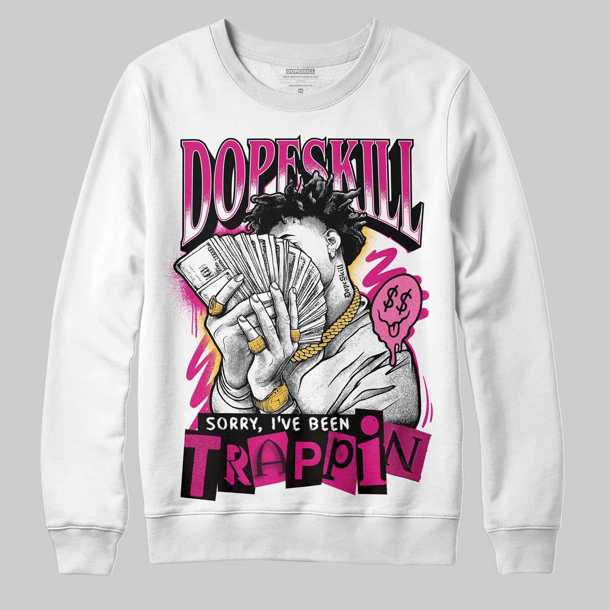 Rick RO Pink Leather Sneakers superstreetwear Sweatshirt Sorry I've Been Trappin Graphic