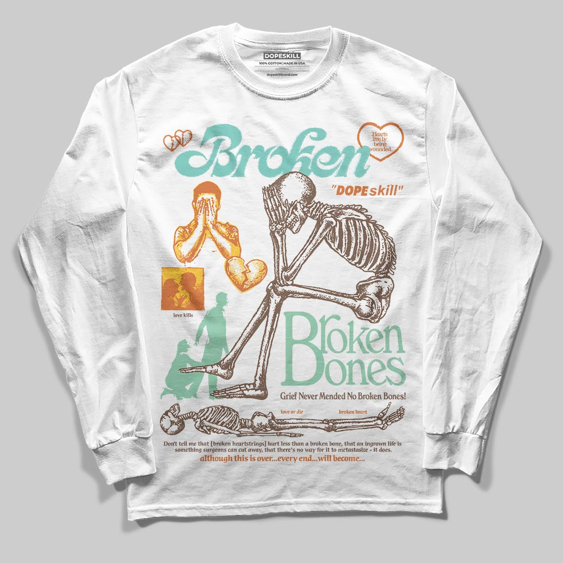 SB Dunk a??Rodeoa?? superstreetwear Long Sleeve T-Shirt Broken Bones Graphic