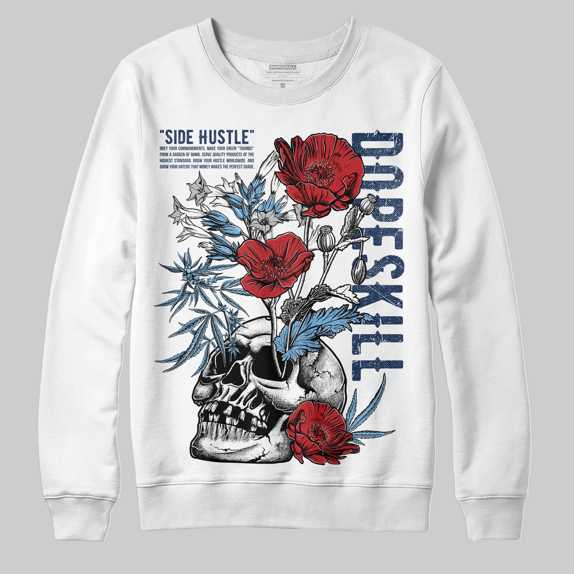 Summit White Navy 4s superstreetwear Sweatshirt Side Hustle Graphic