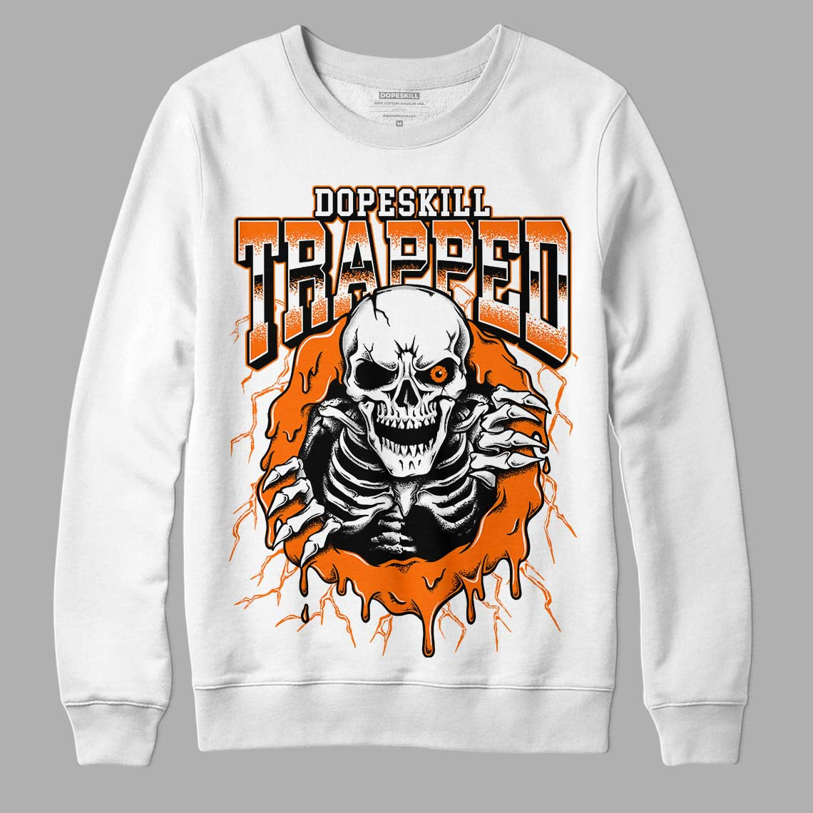 Orange Black White superstreetwear Sweatshirt Trapped Halloween Graphic
