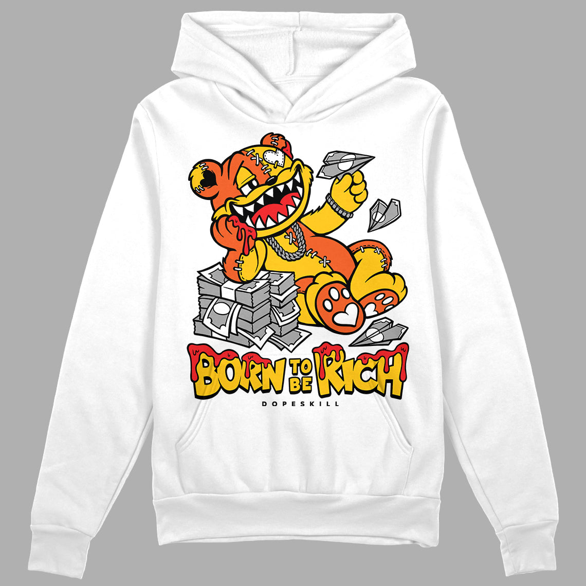 Yellow Collection superstreetwear Hoodie Sweatshirt Born To Be Rich Graphic