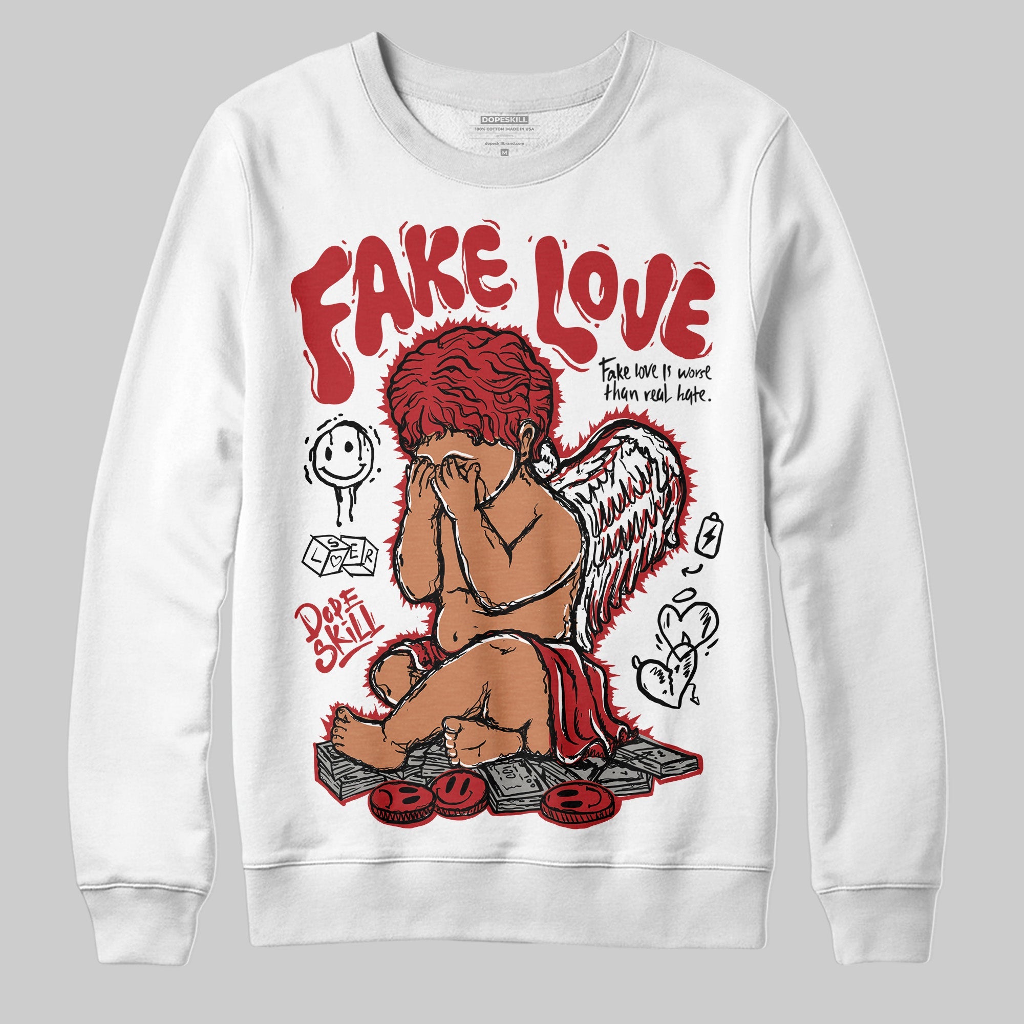 Flu Game 12s superstreetwear Sweatshirt False Love Graphic