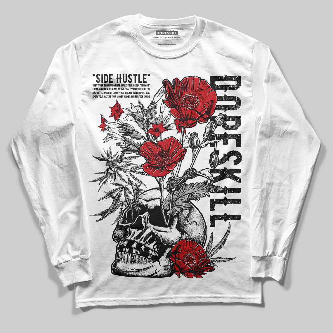 Black Cement 3s superstreetwear Long Sleeve T-Shirt Side Hustle Graphic