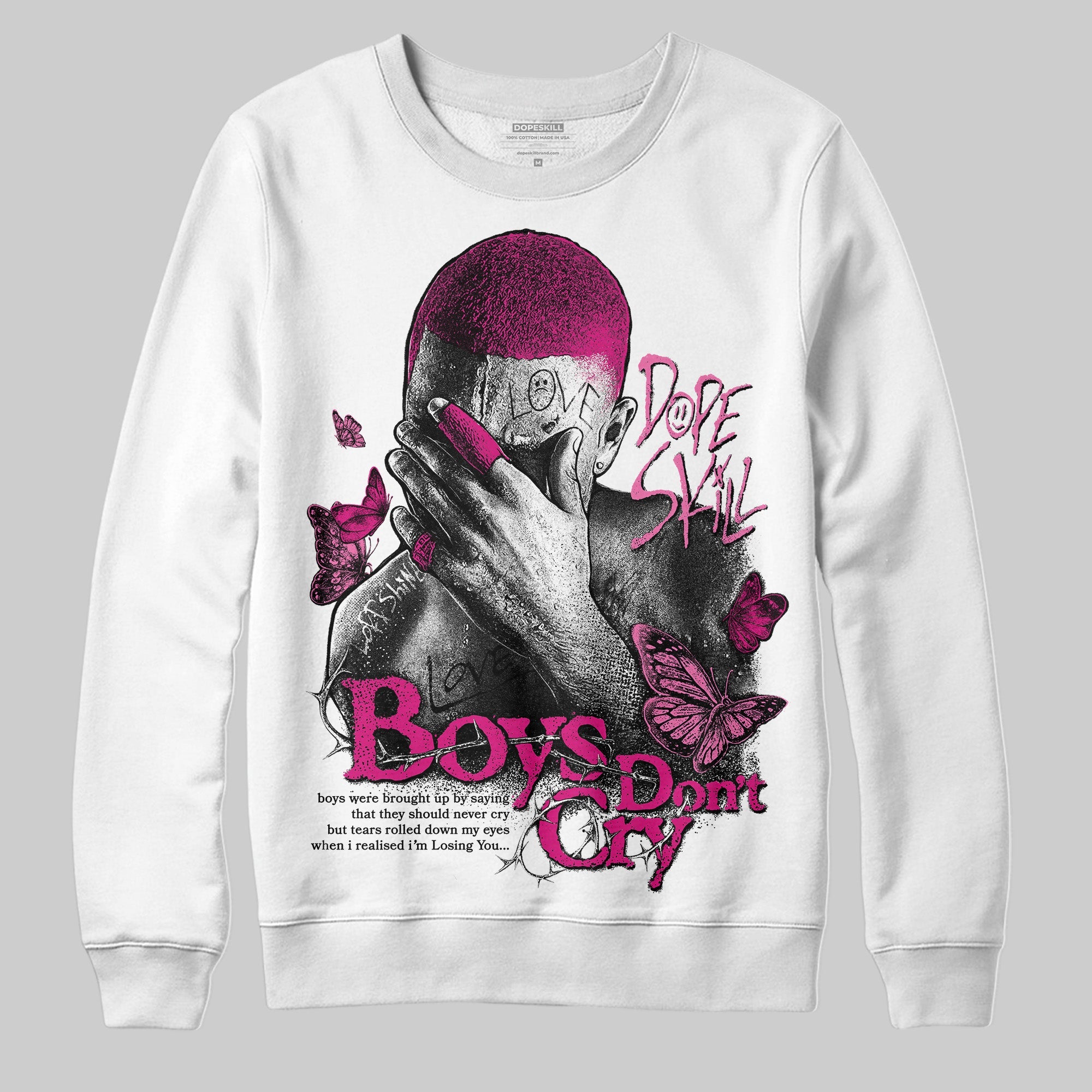 Rick RO Pink Leather Sneakers superstreetwear Sweatshirt Boys Don't Cry Graphic