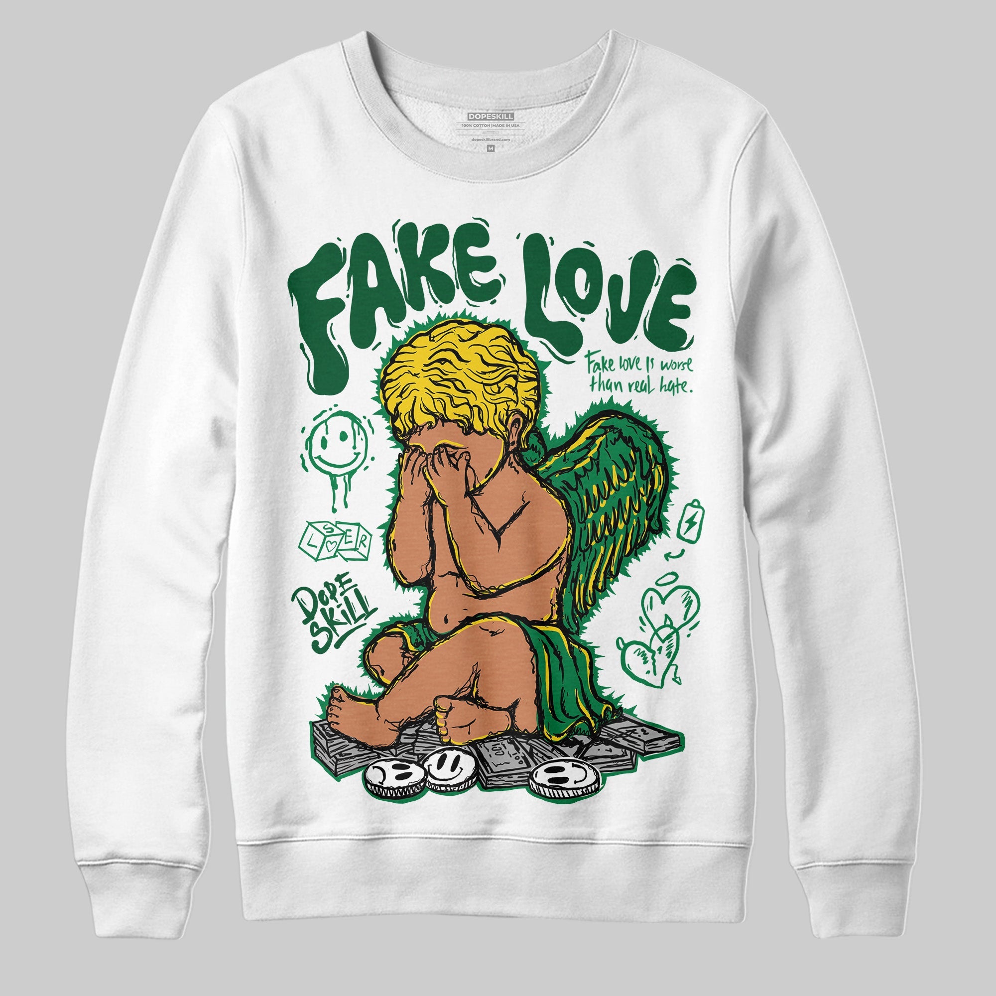 Green Collection superstreetwear Sweatshirt False Love Graphic