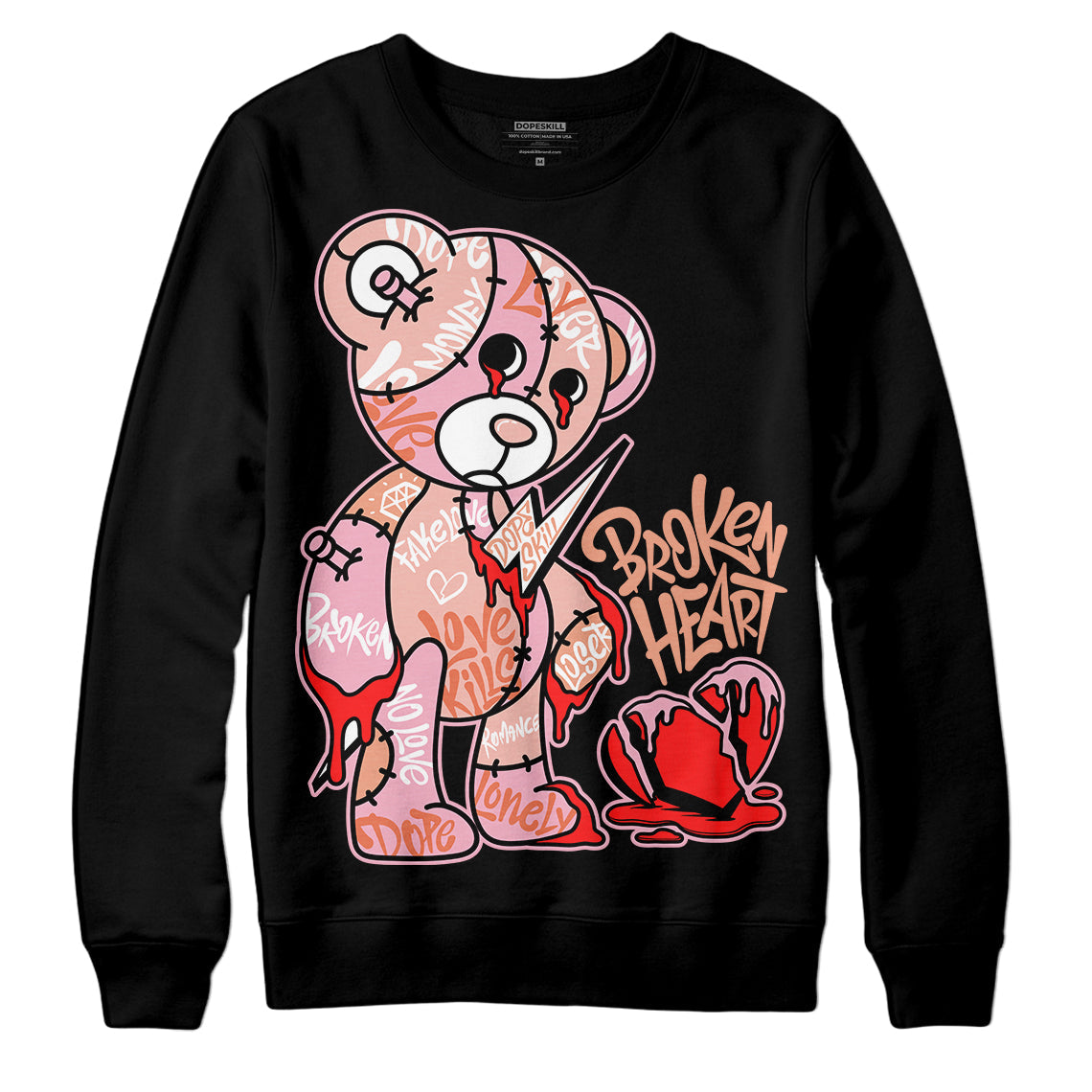 Legend Pink 11s superstreetwear Sweatshirt Broken Heart Graphic