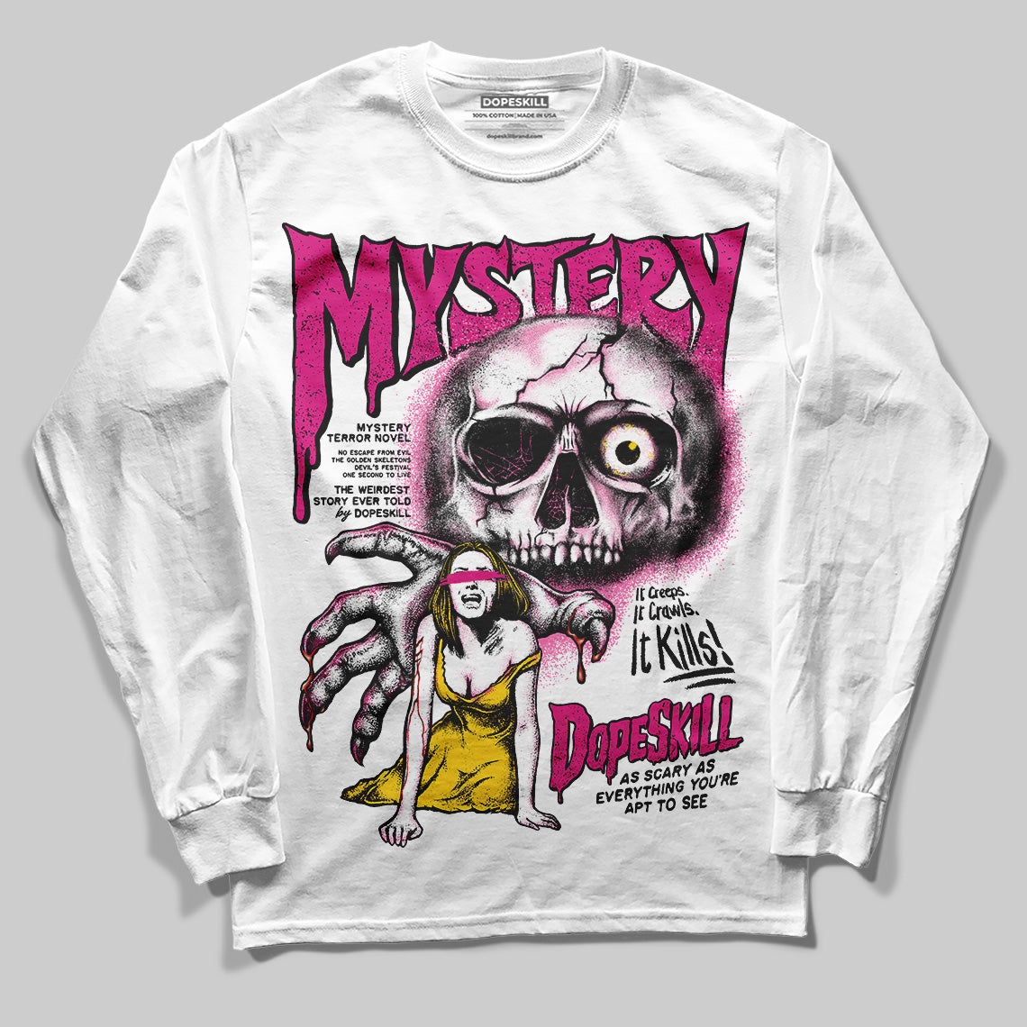 Rick RO Pink Leather Sneakers superstreetwear Long Sleeve T-Shirt Mystery Ghostly Grasp Graphic