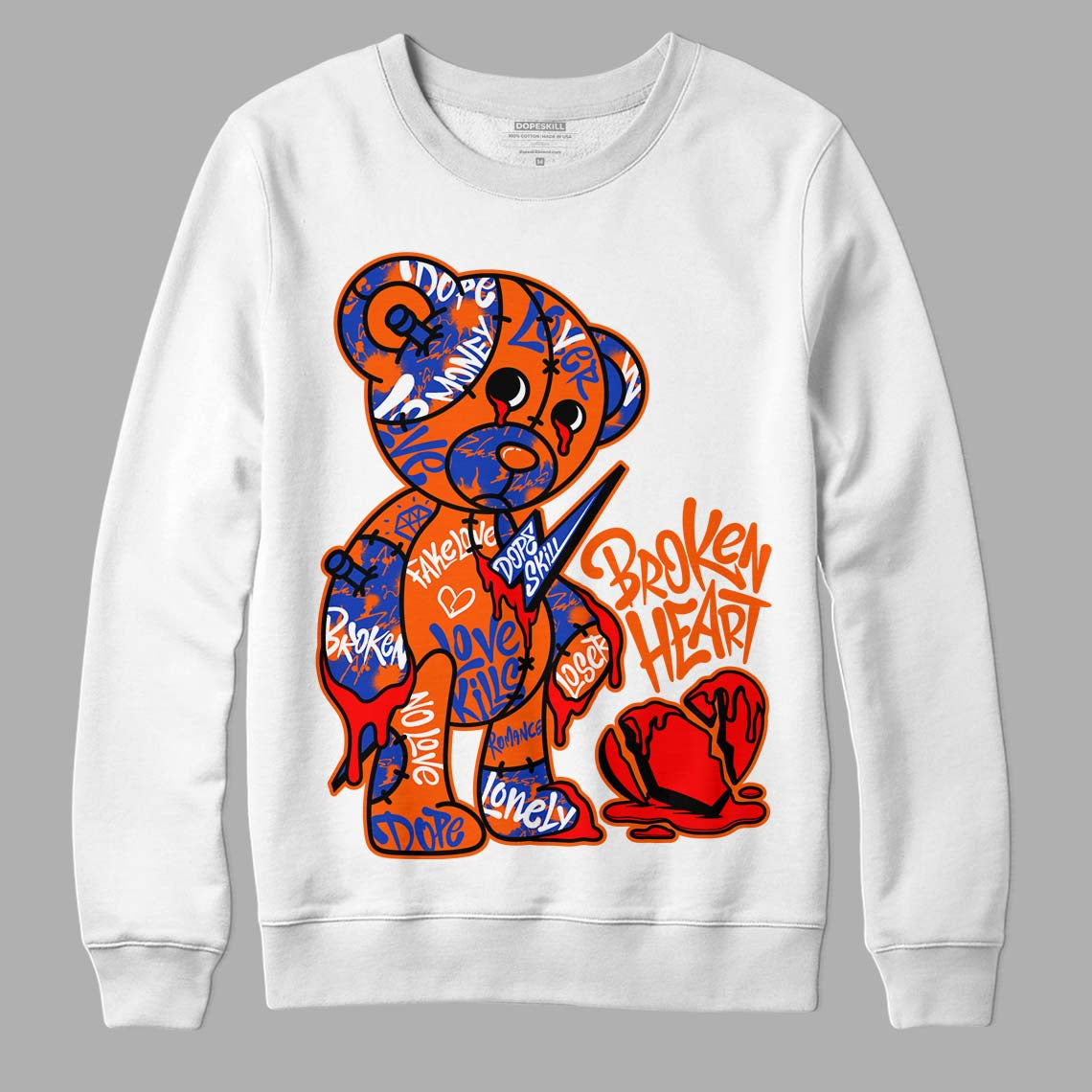Dunk Low Futura Orange Blaze superstreetwear Sweatshirt Broken Heart Graphic