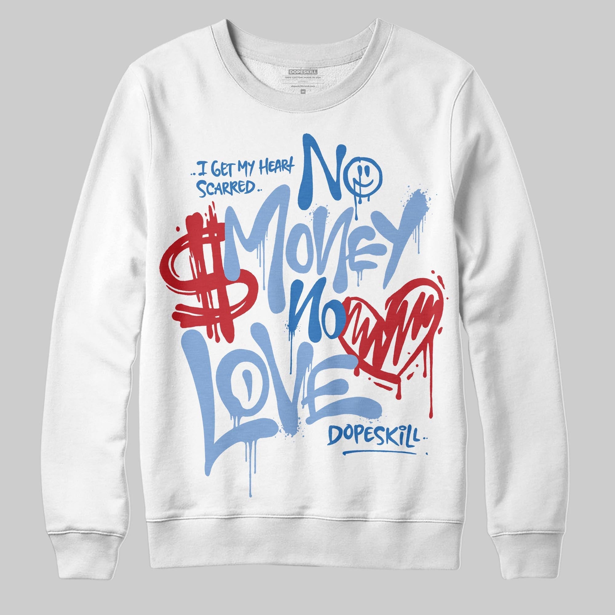 Forget Me Not 4s superstreetwear Sweatshirt No Money No Love Typo Graphic