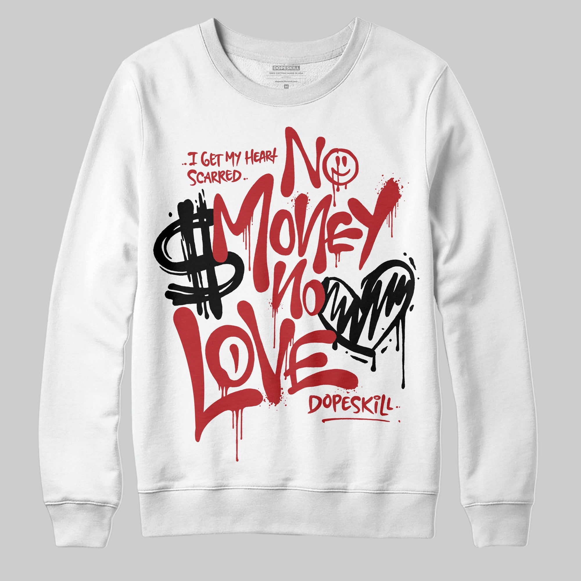 Black Toe Reimagined 1s superstreetwear Sweatshirt No Money No Love Typo Graphic