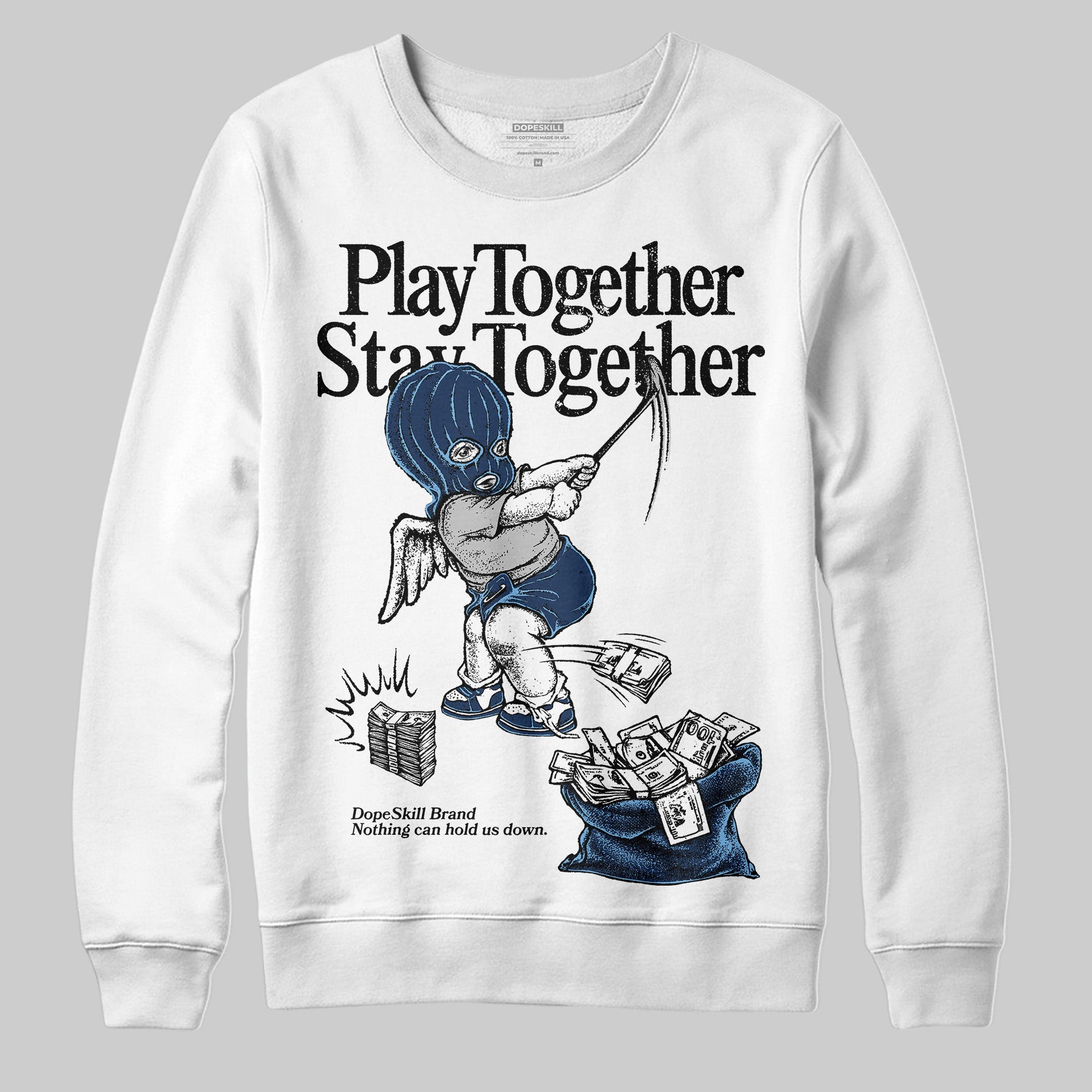 Summit White Navy 4s superstreetwear Sweatshirt Play together,Stay together Graphic