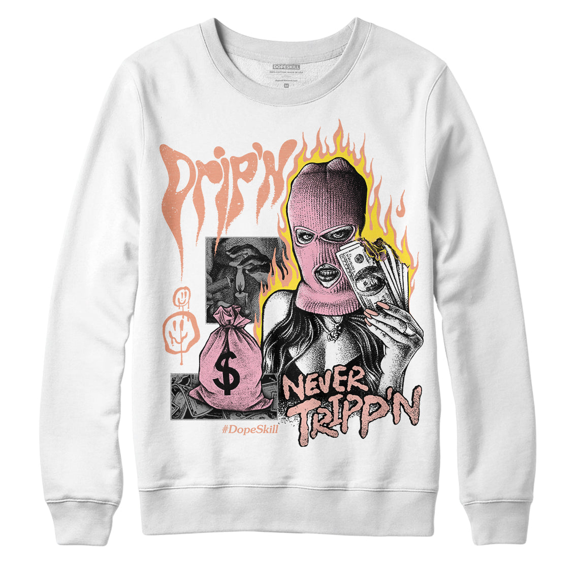 Legend Pink 11s superstreetwear Sweatshirt Drip'n Never Tripp'n Graphic