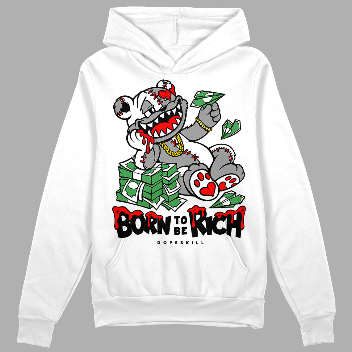 Black and White Collection superstreetwear Hoodie Sweatshirt Born To Be Rich Graphic