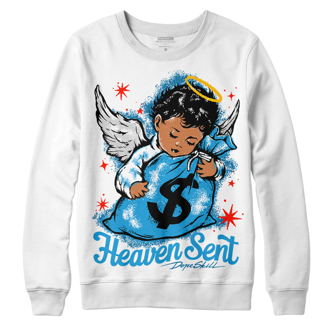 Military Blue 4s superstreetwear Sweatshirt Heaven Sent Graphic