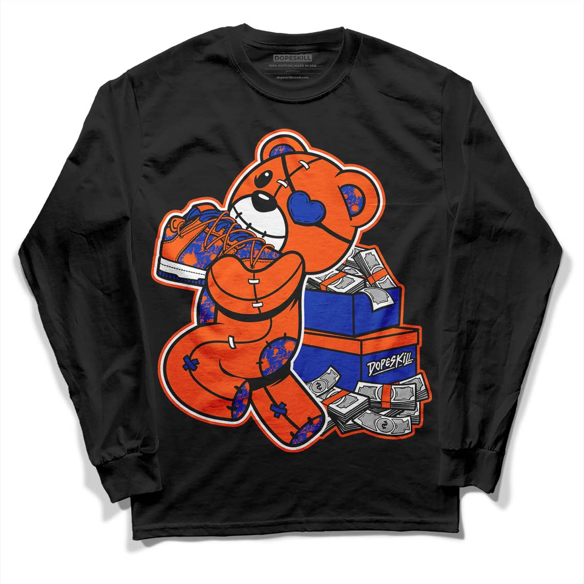 Dunk Low Futura Orange Blaze superstreetwear Long Sleeve T-Shirt Bear Steals Sneaker Graphic