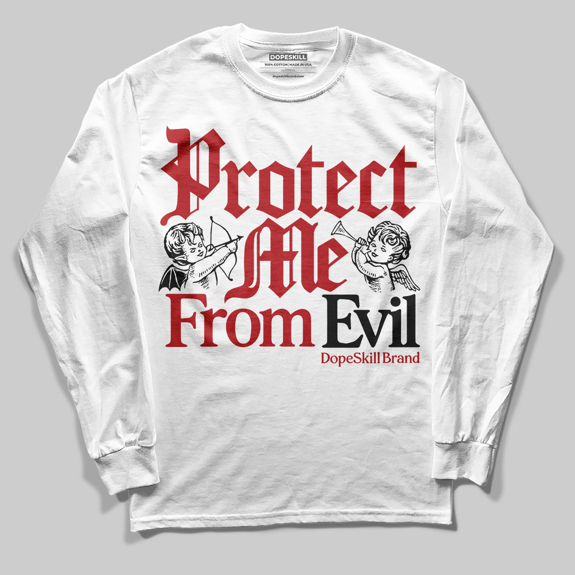 Flu Game 12s superstreetwear Long Sleeve T-Shirt Protect Me From Evil Graphic