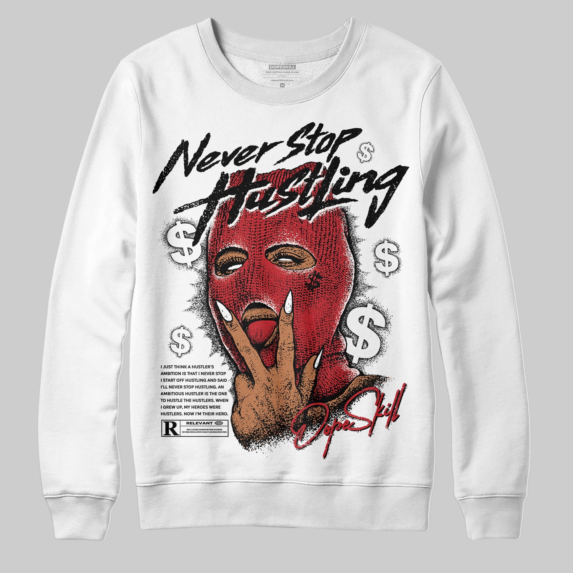Bred 11s superstreetwear Sweatshirt Never Stop Hustling Graphic
