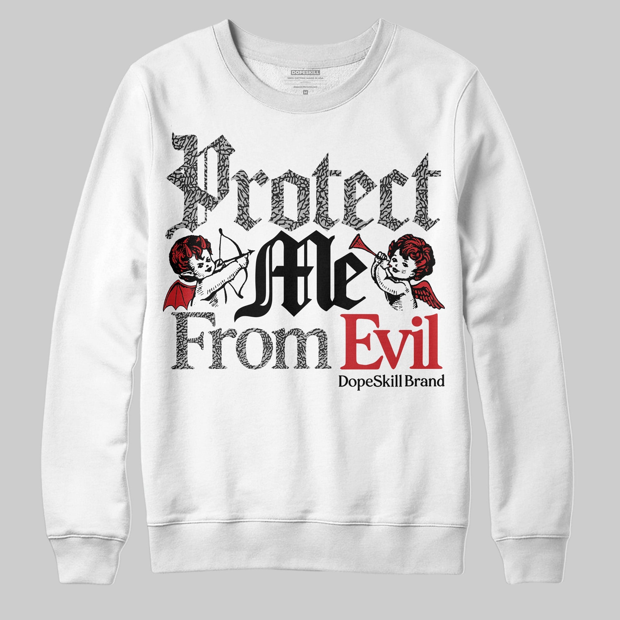 Black Cement 3s superstreetwear Sweatshirt Protect Me From Evil Graphic