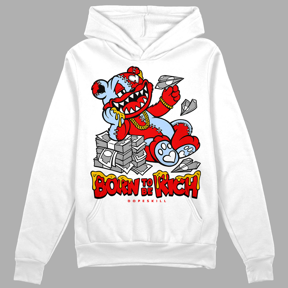 Cherry 11s superstreetwear Hoodie Sweatshirt Born To Be Rich Graphic