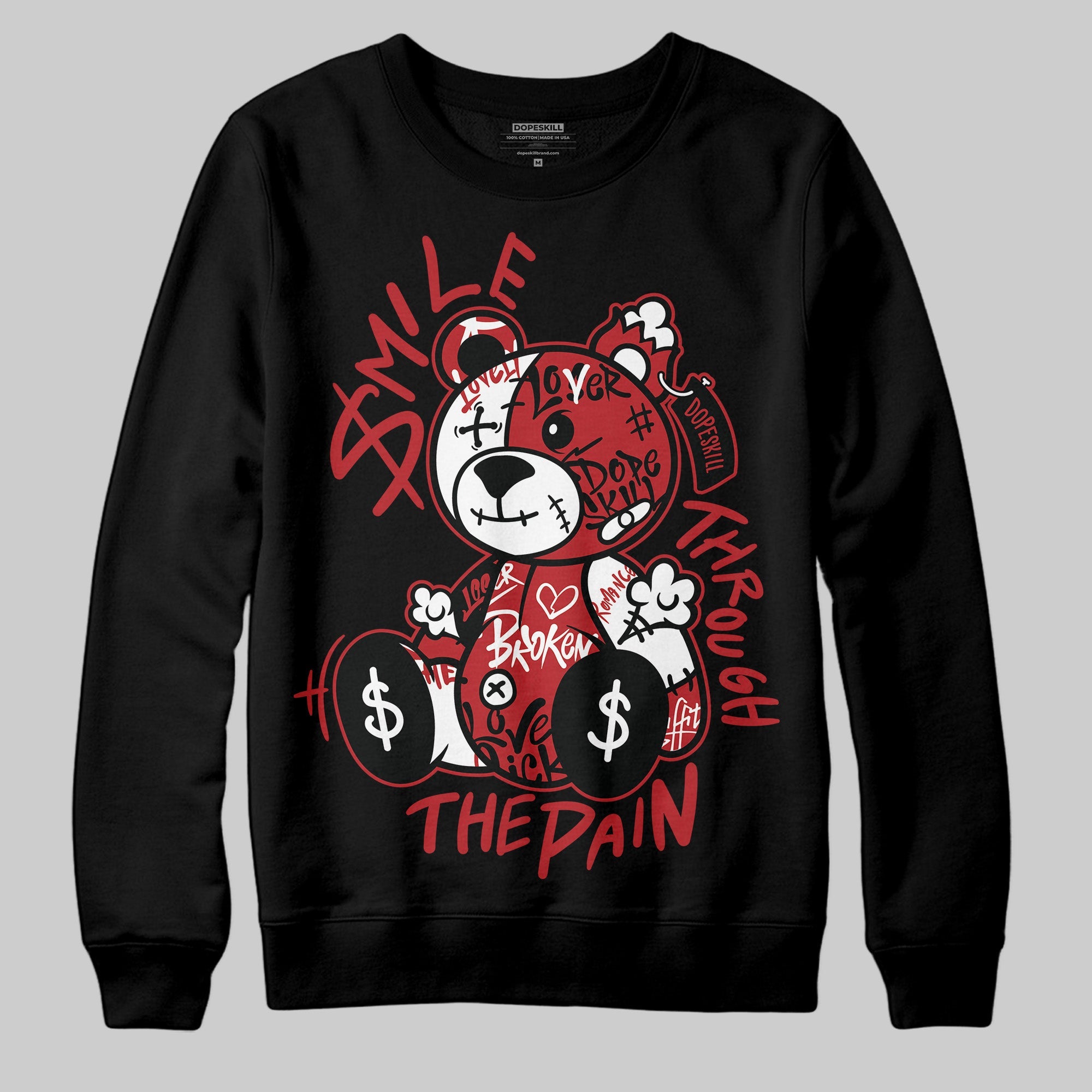 Black Toe Reimagined 1s superstreetwear Sweatshirt Smile Through The Pain Graphic