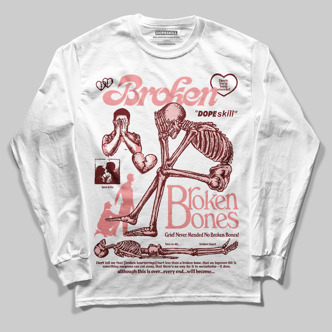 VALENTINE'S Day 3s superstreetwear Long Sleeve T-Shirt Broken Bones Graphic
