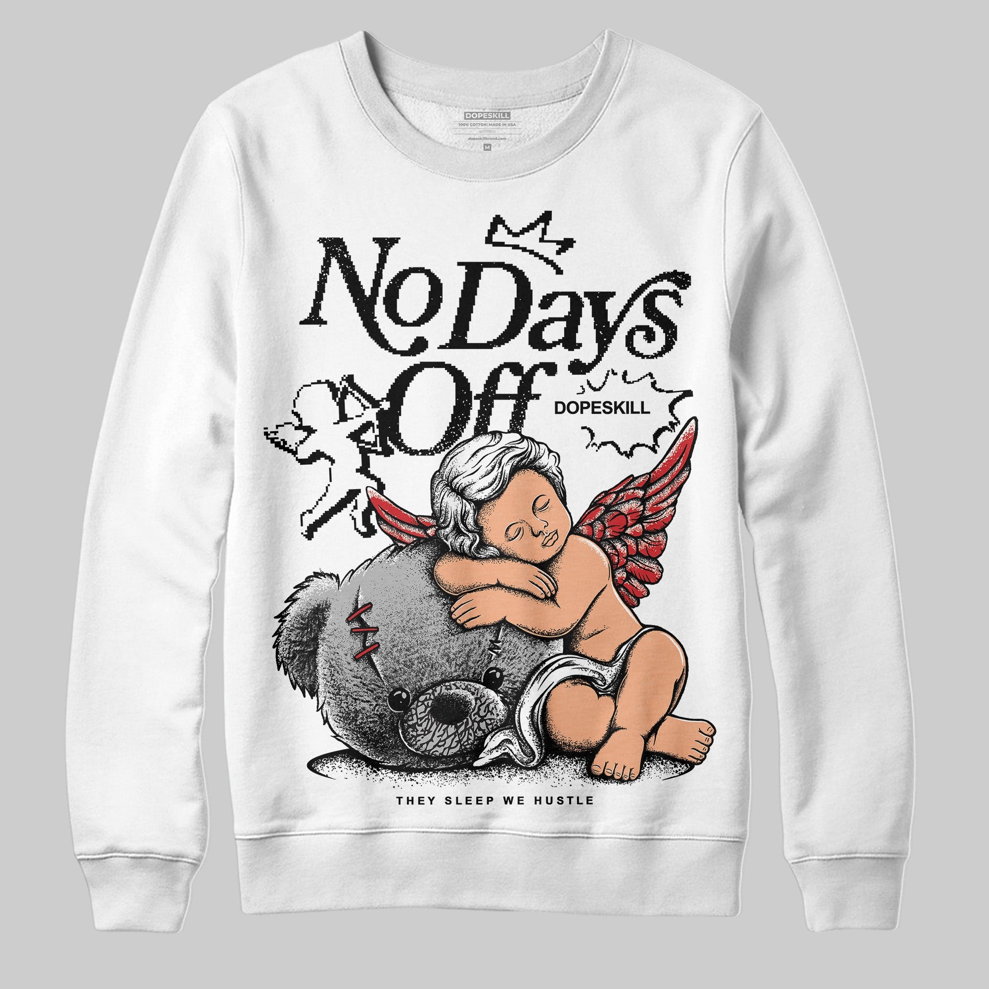Black Cement 3s superstreetwear Sweatshirt New No Days Off Graphic