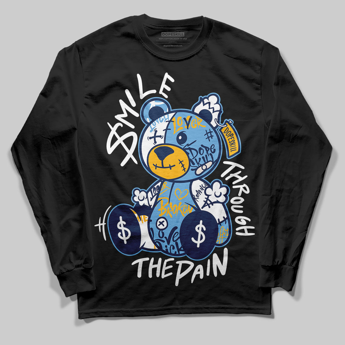 Retro Dunk From Above 4s superstreetwear Long Sleeve T-Shirt Smile Through The Pain Graphic
