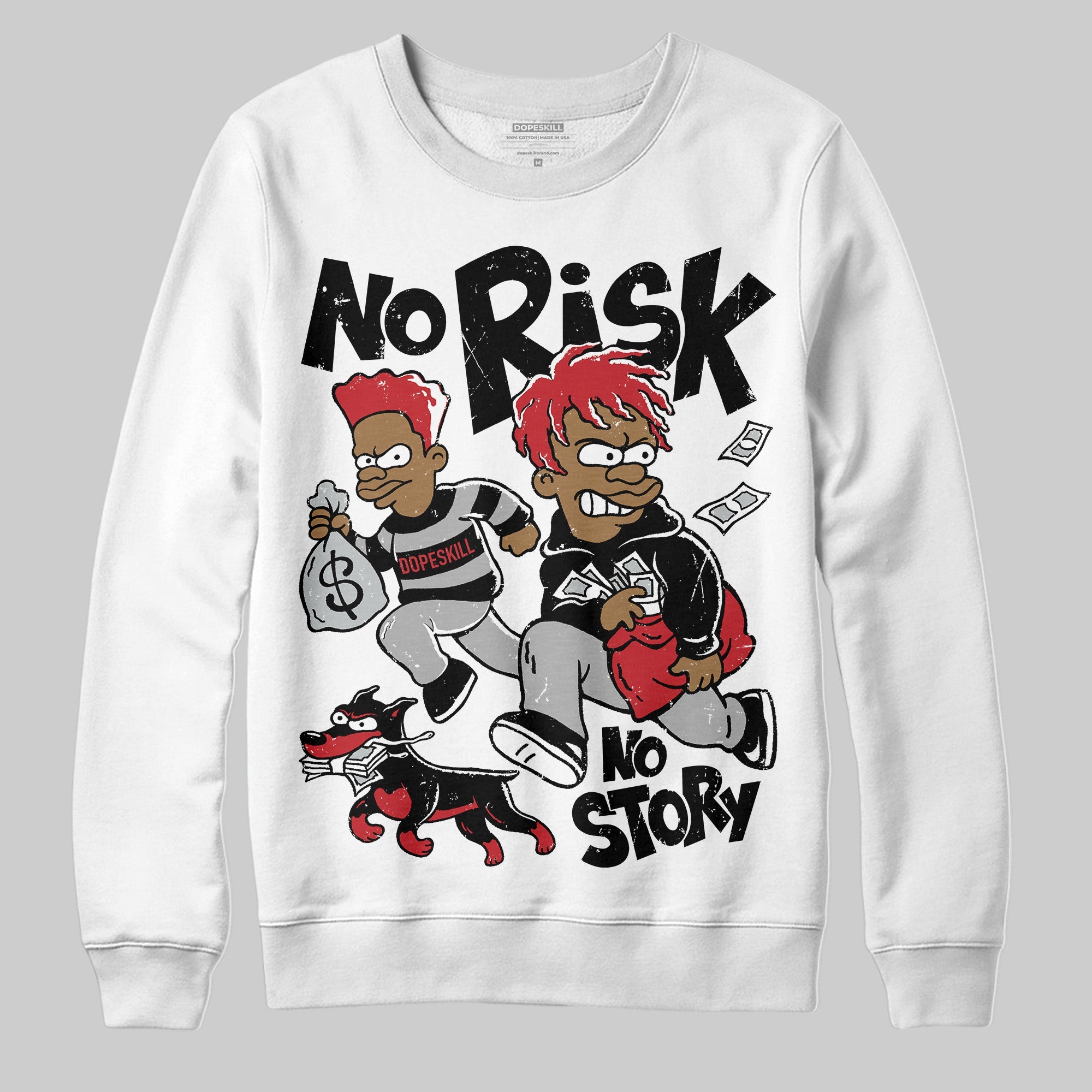 Bred Velvet 11s superstreetwear Sweatshirt No Risk No Story Graphic
