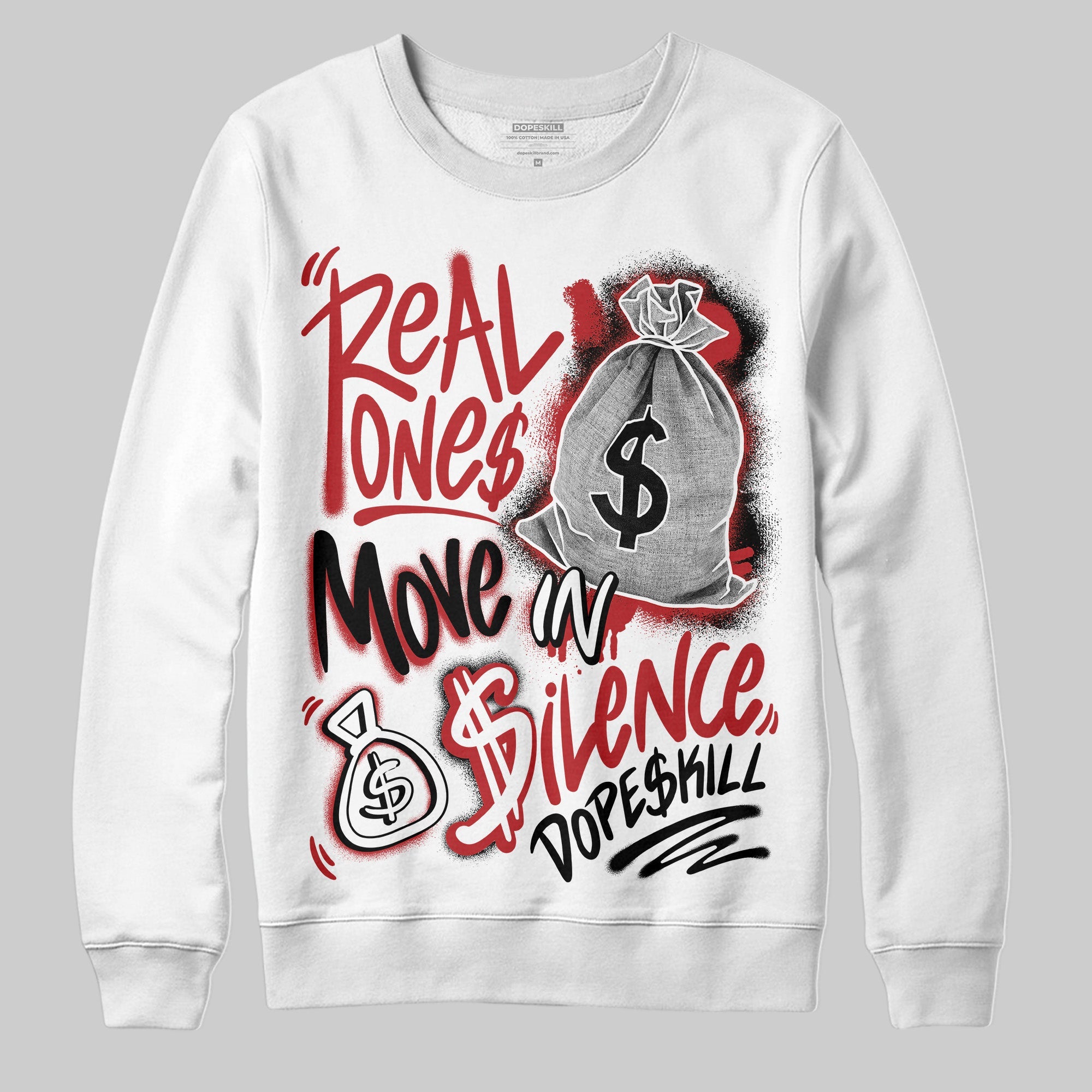 Flu Game 12s superstreetwear Sweatshirt Real Ones Move In Silence Graphic