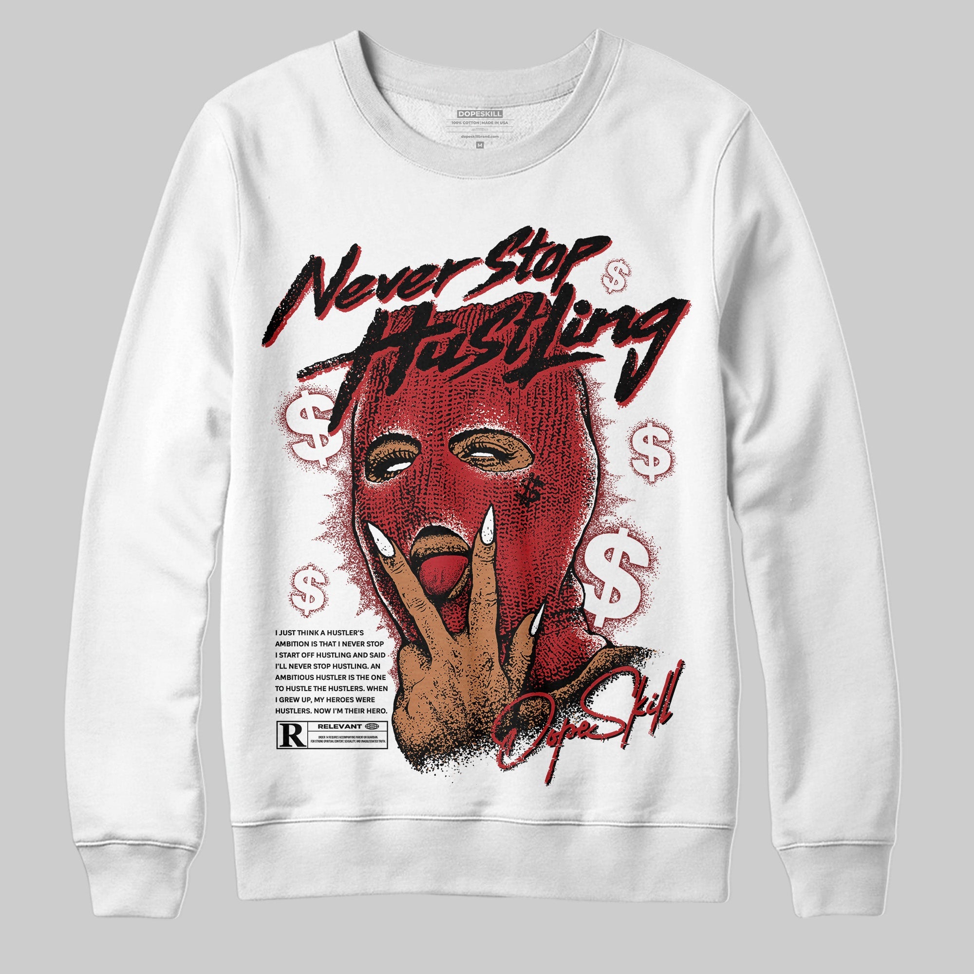 Flu Game 12s superstreetwear Sweatshirt Never Stop Hustling Graphic