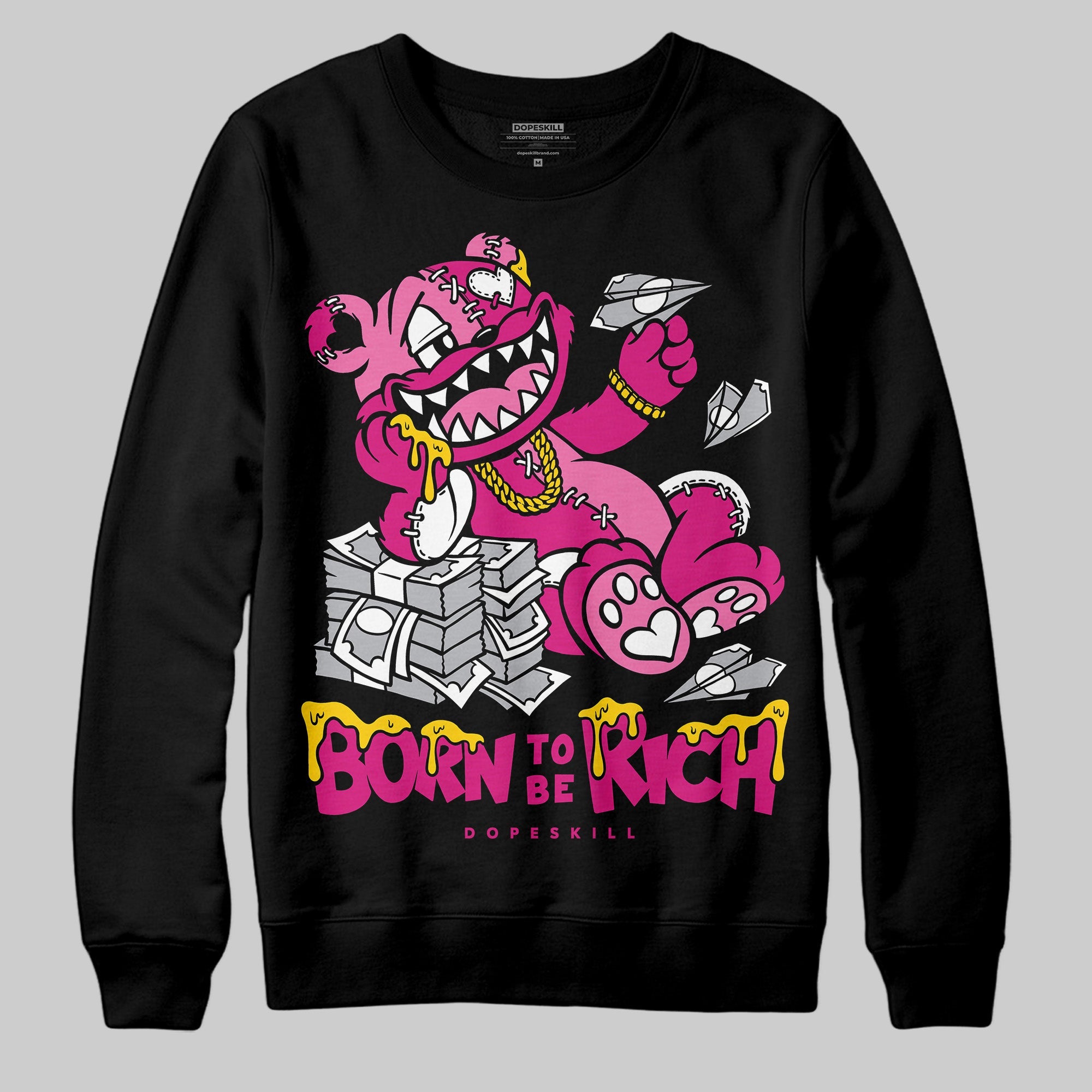 Rick RO Pink Leather Sneakers superstreetwear Sweatshirt Born To Be Rich Graphic