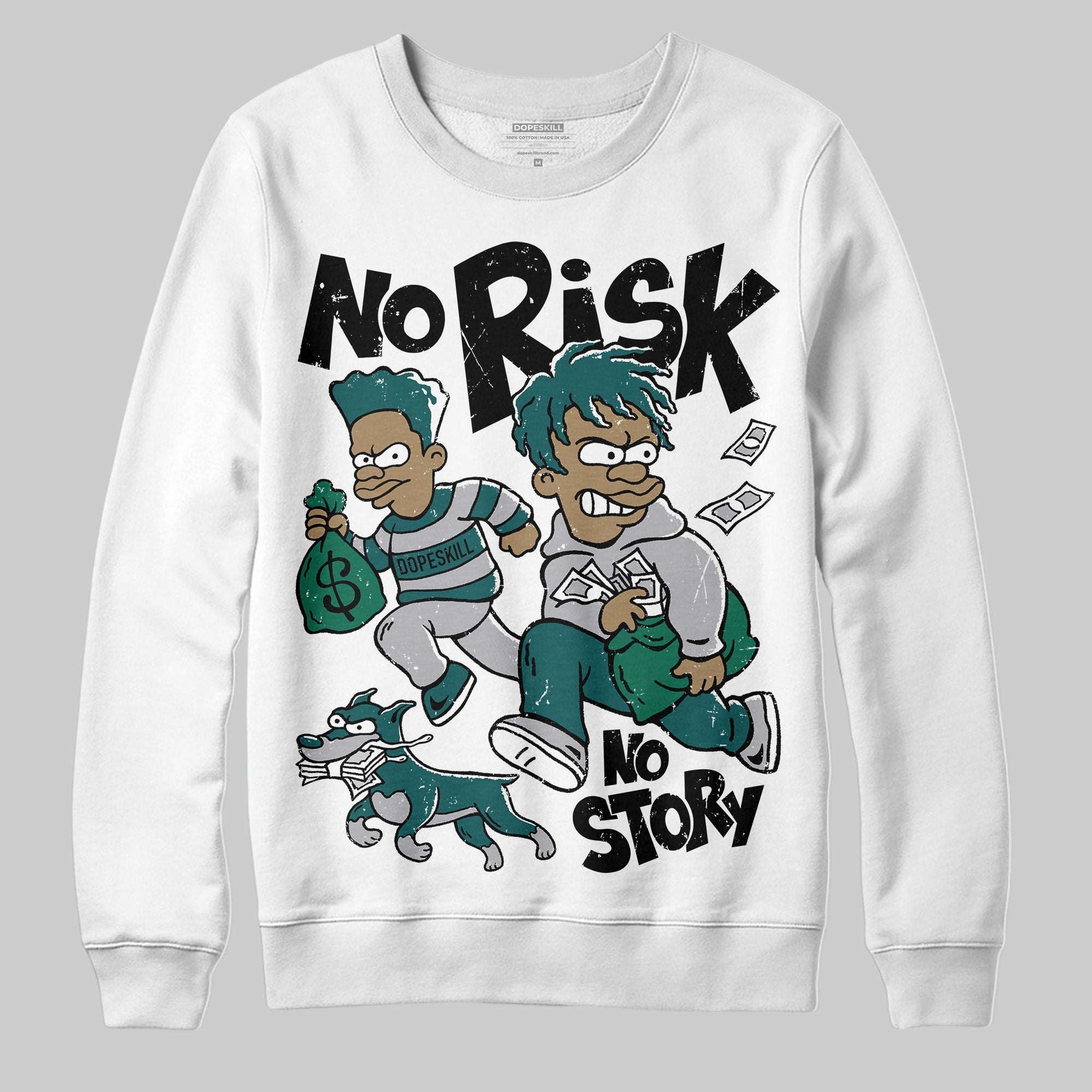 Gel 1130 White Dark Neptune superstreetwear Sweatshirt No Risk No Story Graphic