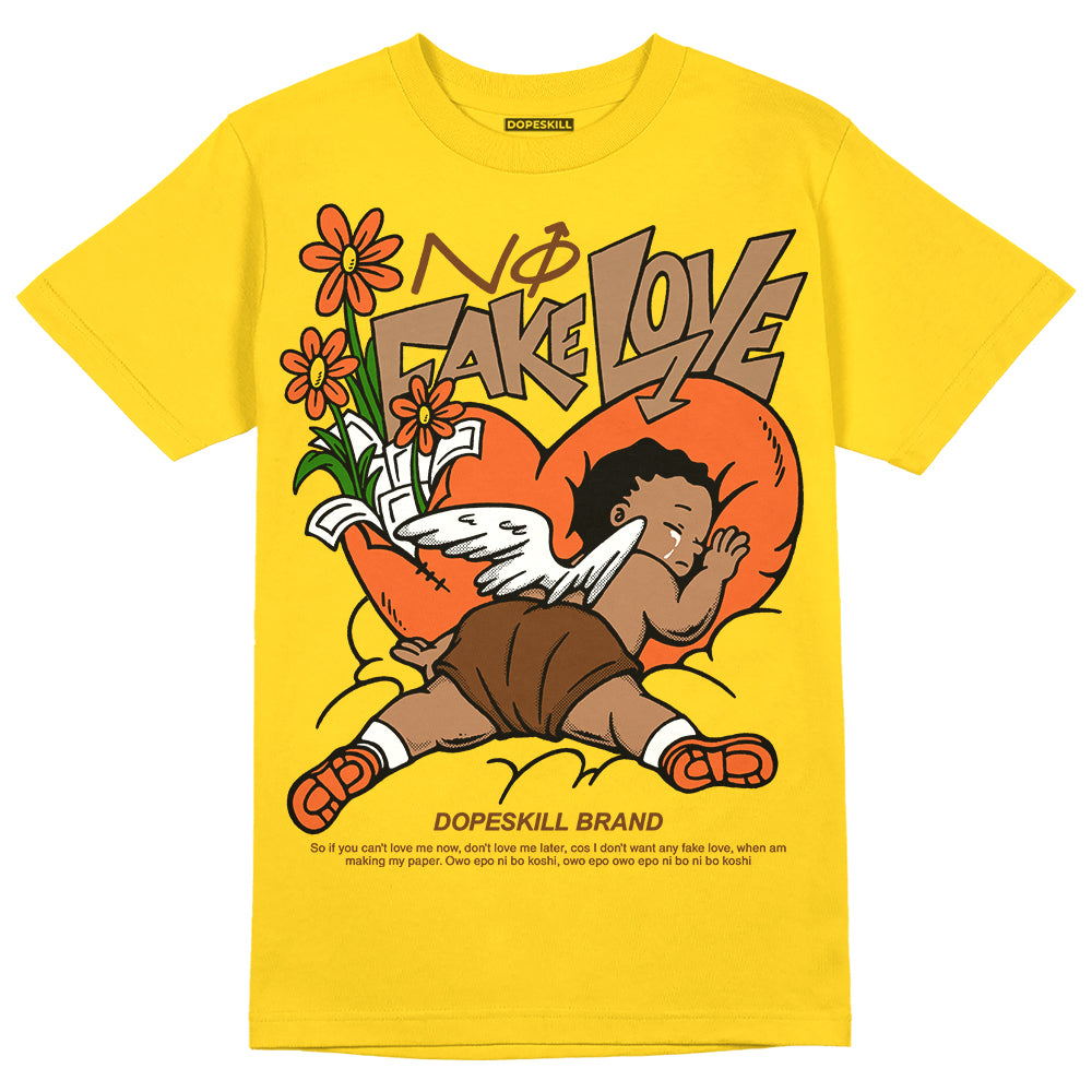 Yellow Collection superstreetwear Gold T-shirt No Fake Love Graphic