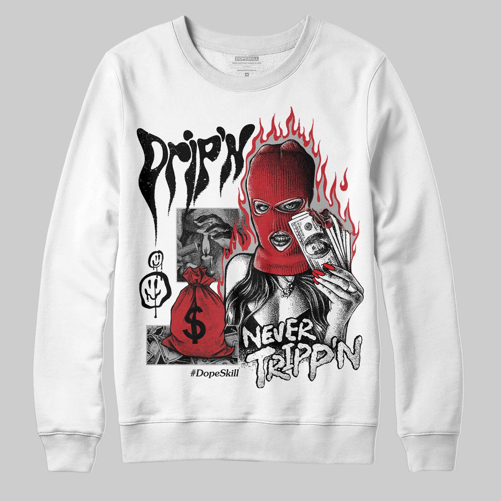Bred Velvet 11s superstreetwear Sweatshirt Drip'n Never Tripp'n Graphic