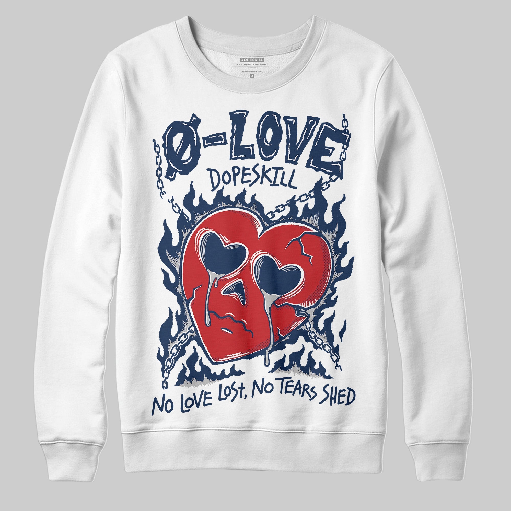 Summit White Navy 4s superstreetwear Sweatshirt Crying Heart Graphic