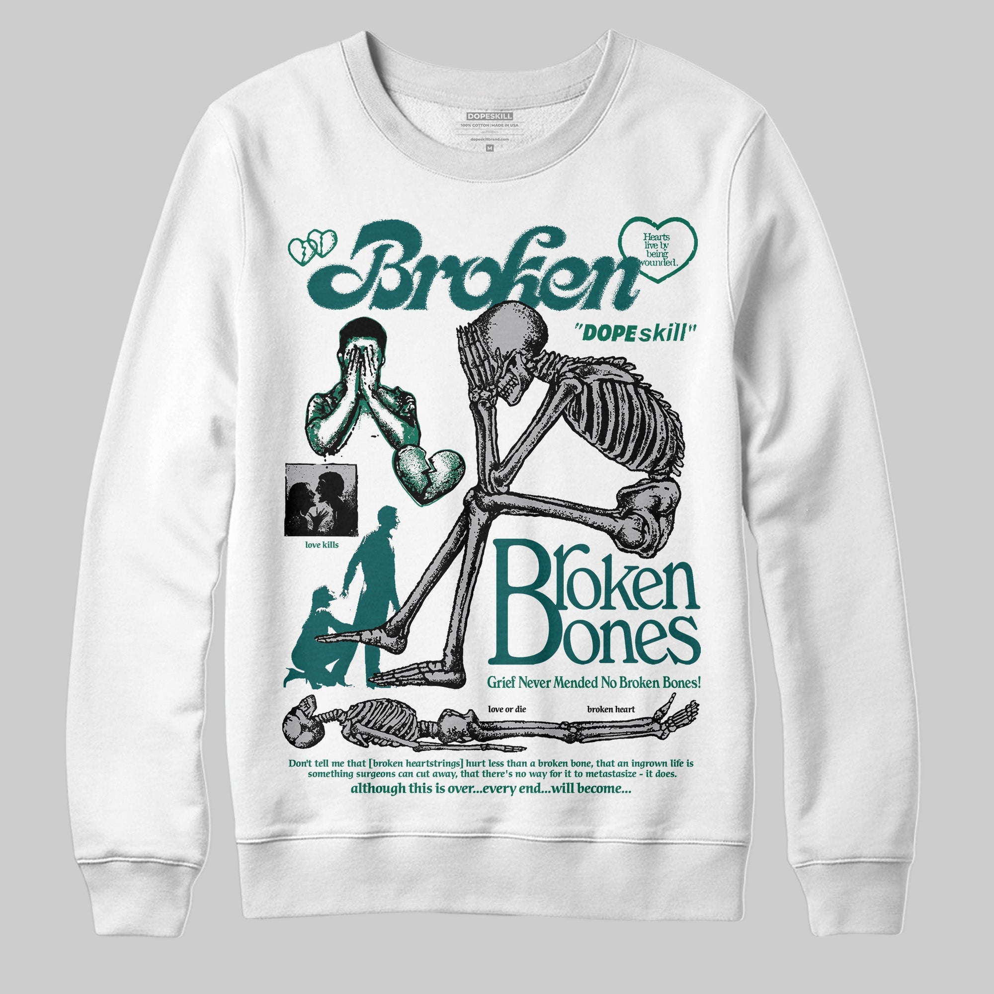 Gel 1130 White Dark Neptune superstreetwear Sweatshirt Broken Bones Graphic