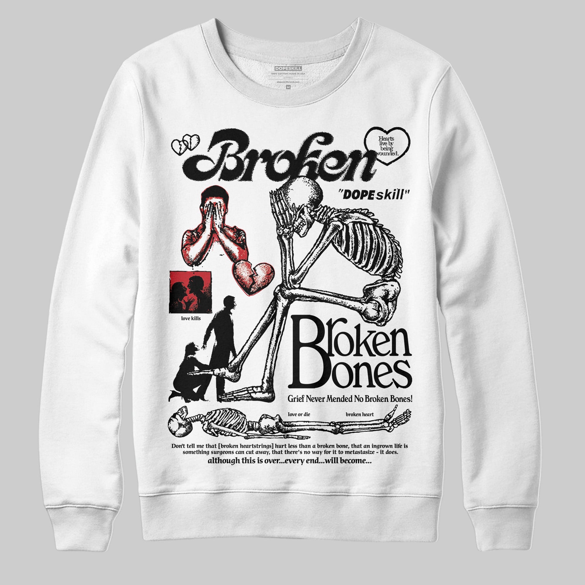 Bred Velvet 11s superstreetwear Sweatshirt Broken Bones Graphic