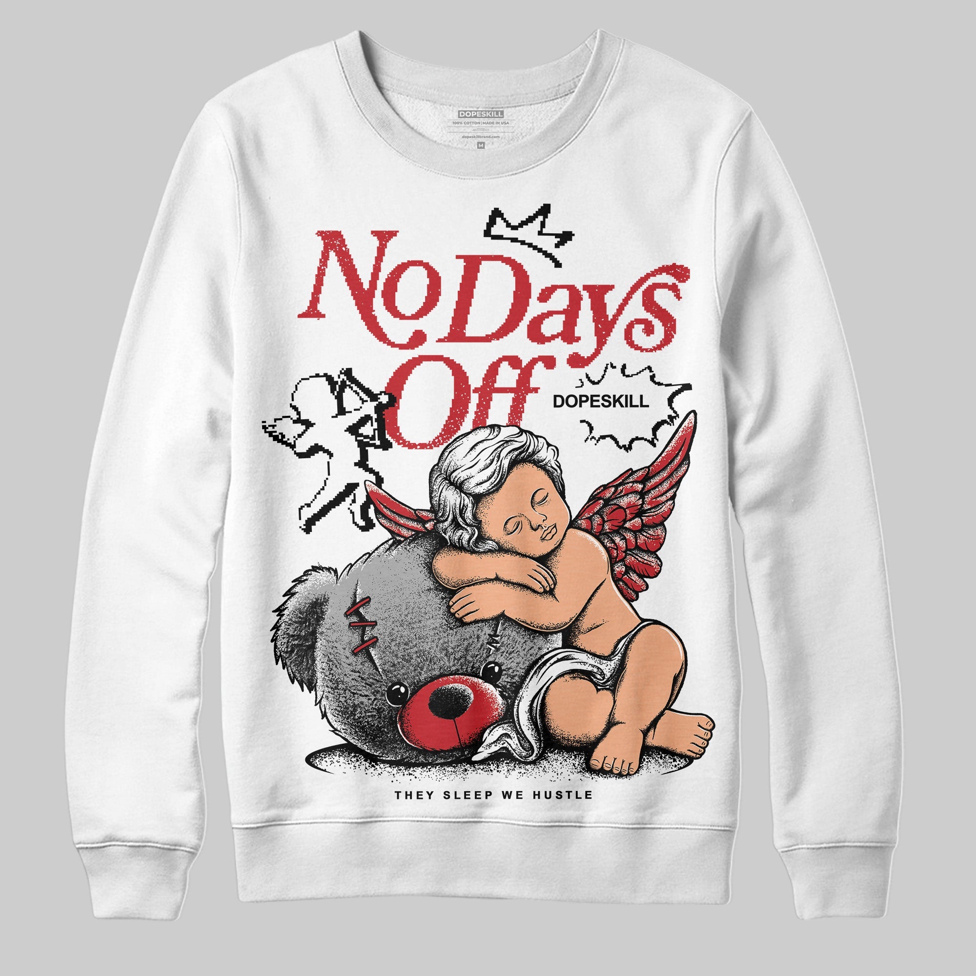Bred 11s superstreetwear Sweatshirt New No Days Off Graphic