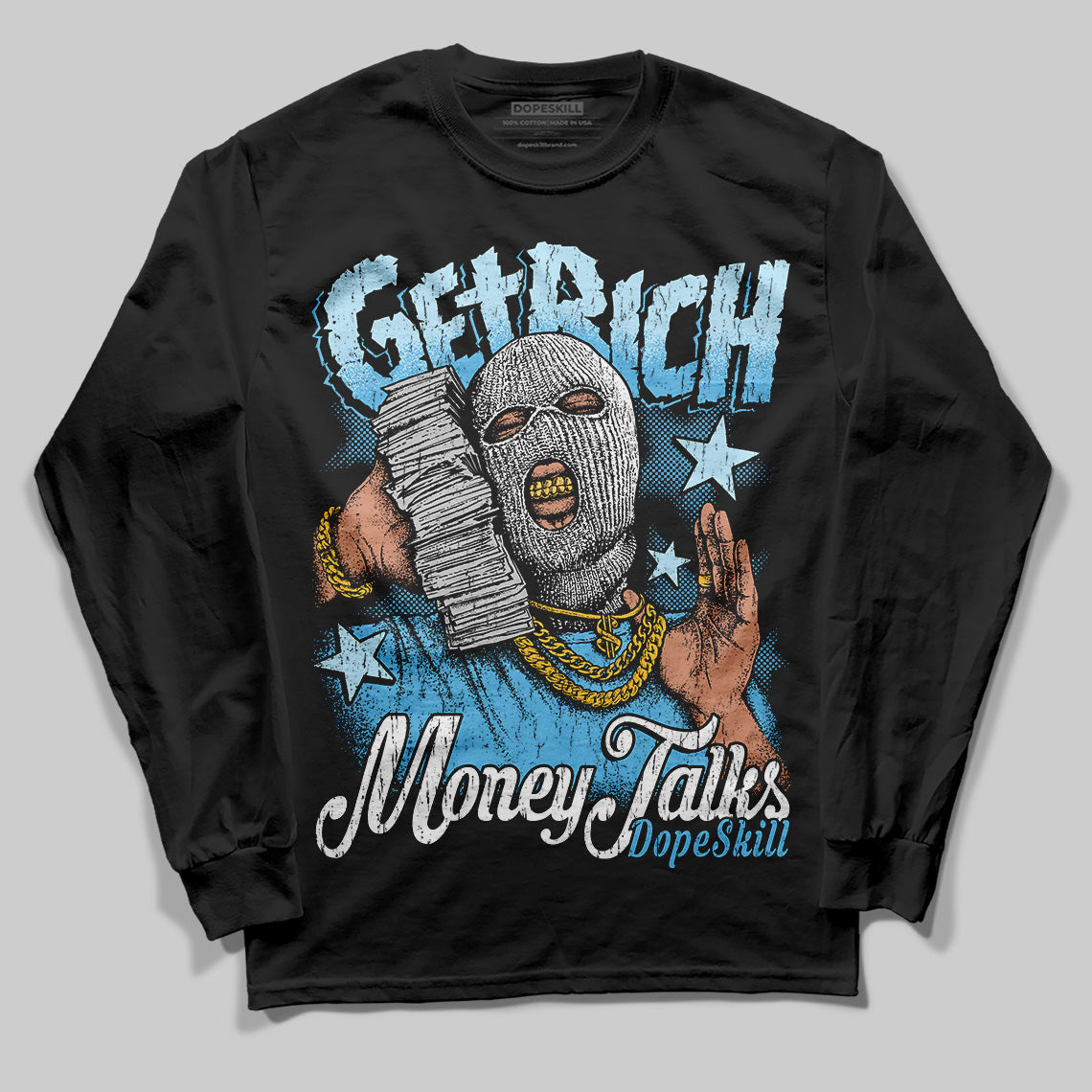 Legend Blue 11s superstreetwear Long Sleeve T-Shirt Get Rich Graphic